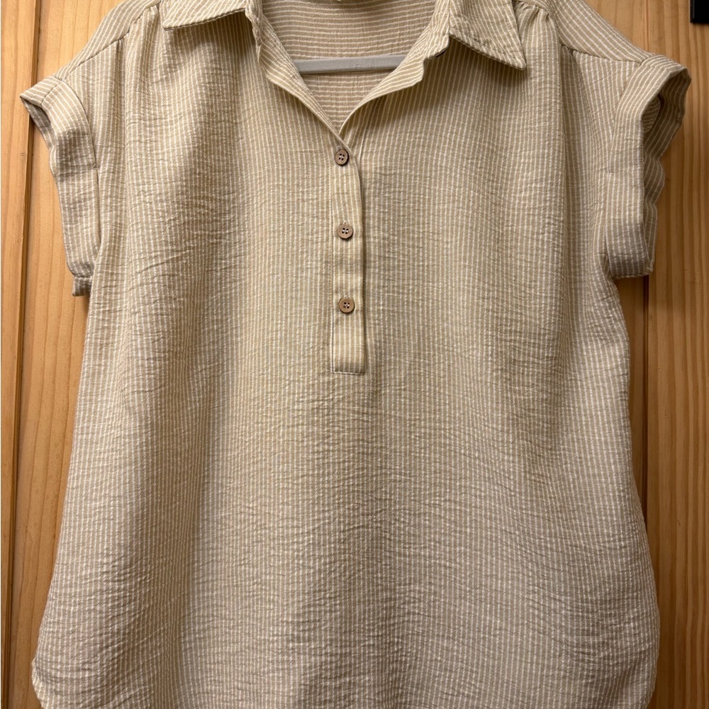 Mine Cream Textured Women's Top